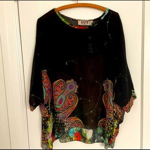 Filmy, semi sheer tunic size L